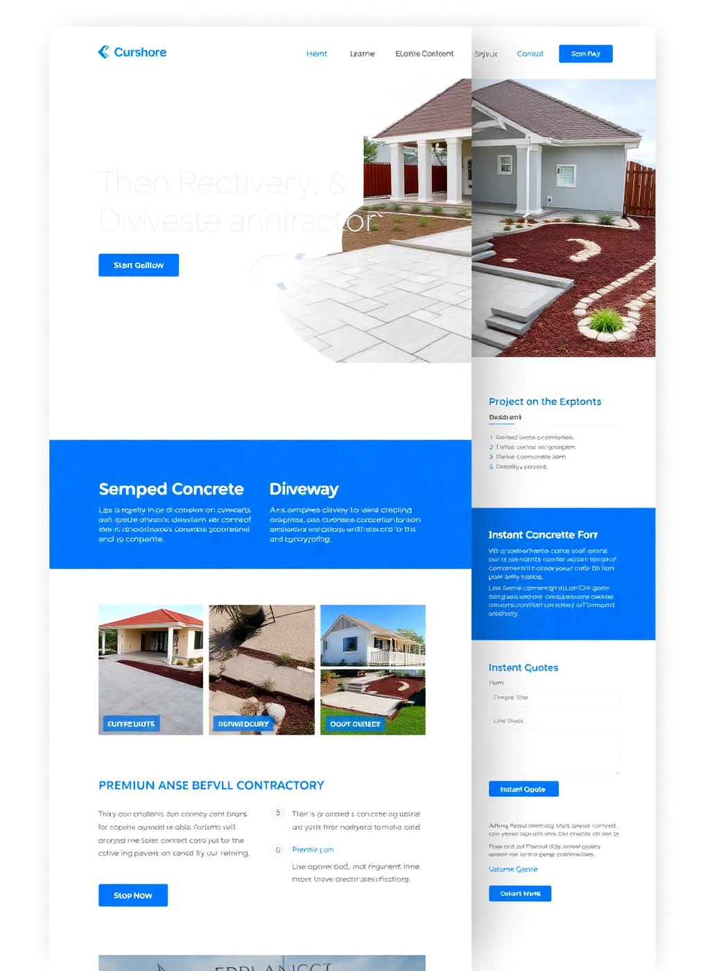Full page design for the Volunteer Concrete Works website by Knox Growth