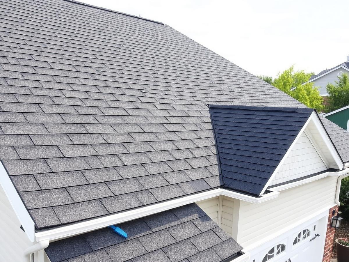 Storm-damaged roof replacement after